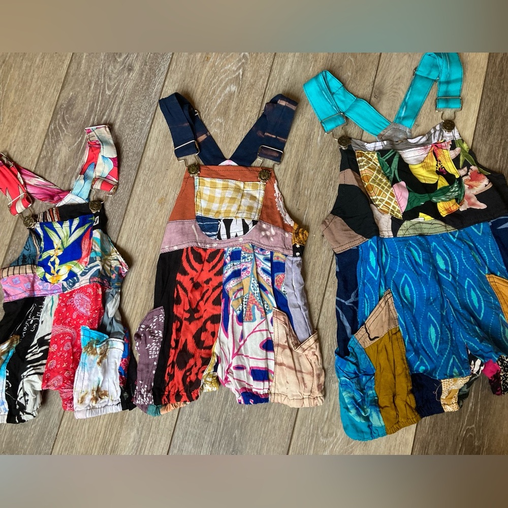 Patchwork overalls for kids and babies